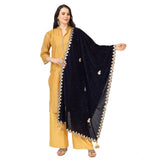 Blue Velvet Gotta Patti Dupatta for festive occasions, 2.25-2.50m length