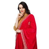 Pink velvet Gotta Patti dupatta for festive occasions, length 2.25-2.50mtr