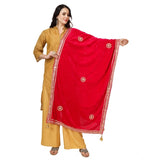 Pink velvet Gotta Patti dupatta for women's festive wear, length 2.25-2.50mtr