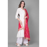 Pink velvet Gotta Patti dupatta for festive occasions, 2.25-2.50m length