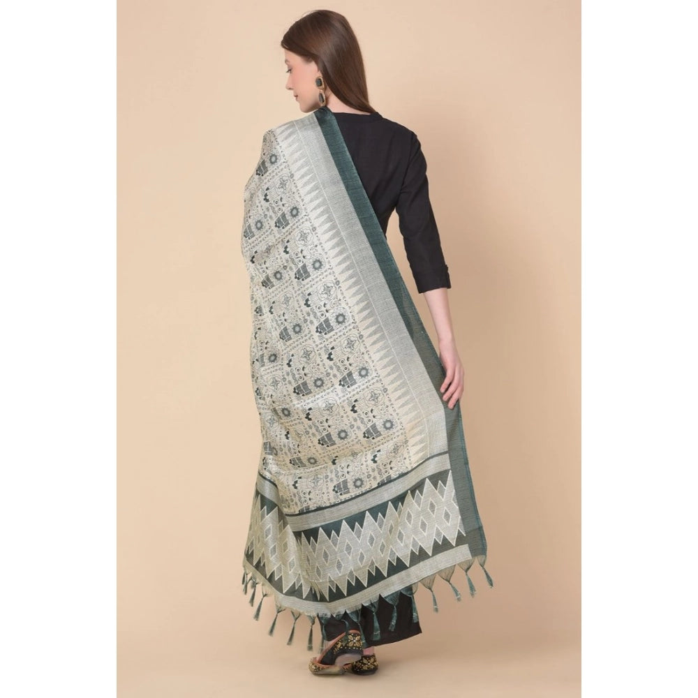 Grey Art Silk Printed Dupatta for casual wear, 2.25-2.50m length