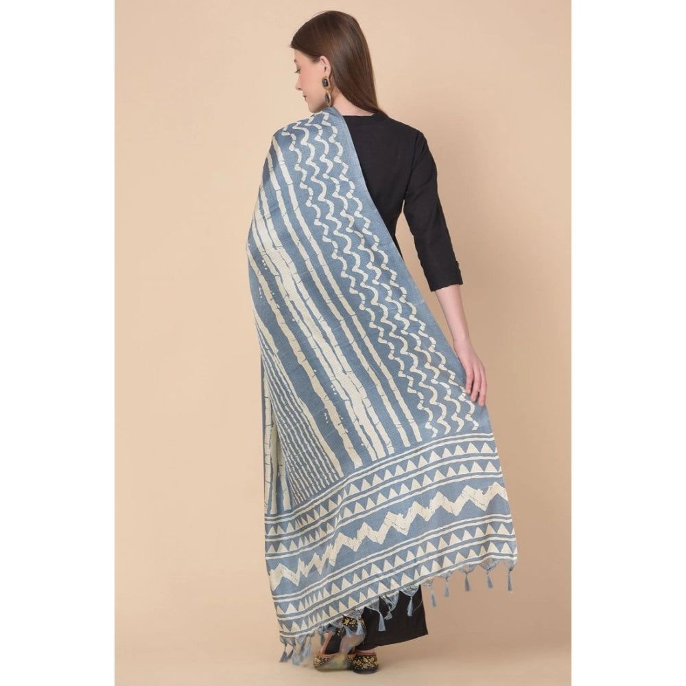 Art silk printed grey dupatta for women, length 2.25-2.50m - versatile casual wear accessory