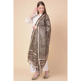 Art silk printed brown dupatta, length 2.25-2.50 mtr for casual wear by women