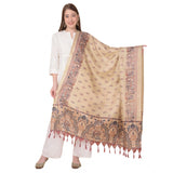 Gold art silk printed dupatta for women's casual wear, length 2.25-2.50mtr