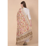 Gold art silk printed dupatta, vibrant design for casual occasions on women