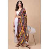 Multicolor Chanderi printed dupatta for women, length 2.25-2.50m, suitable for casual occasions