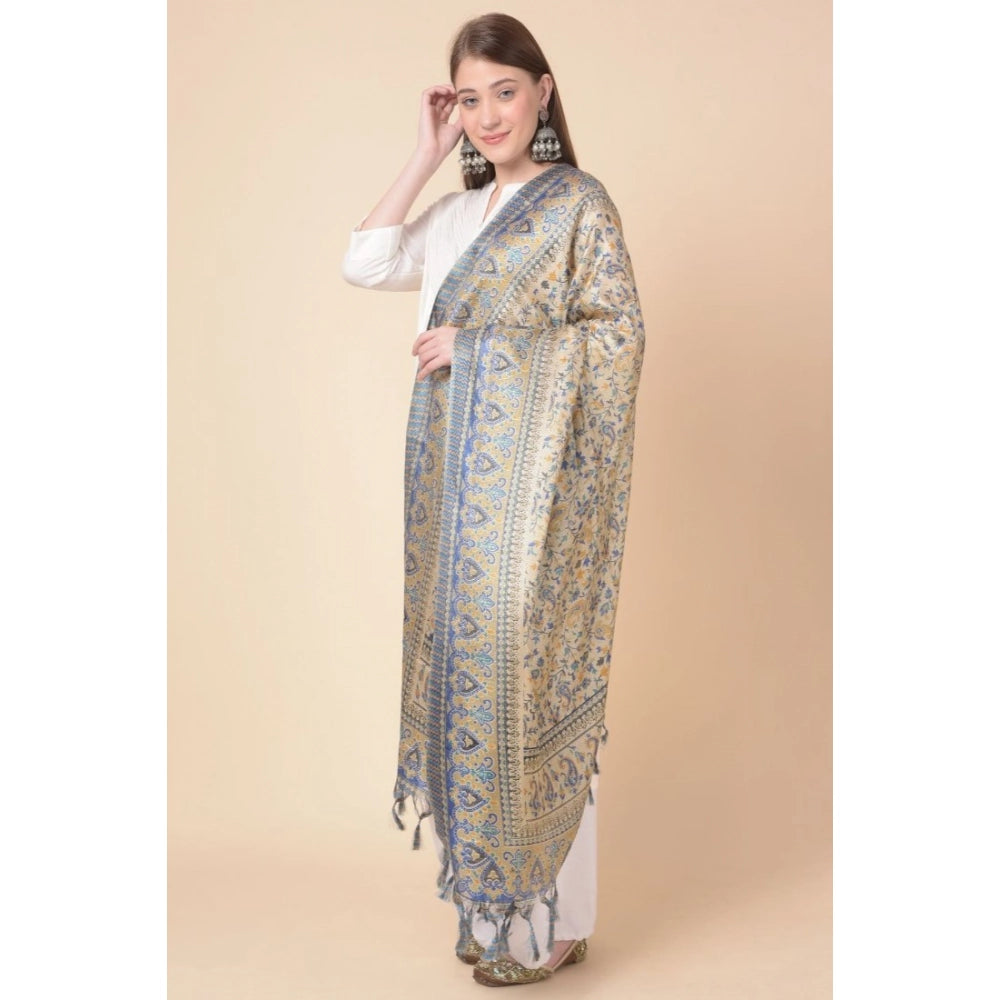 Grey Art Silk Printed Dupatta (2.25-2.50 mtr), suitable for casual occasions