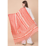 Orange Art Silk Printed Dupatta (1.8-2m length), casual women's fashion accessory