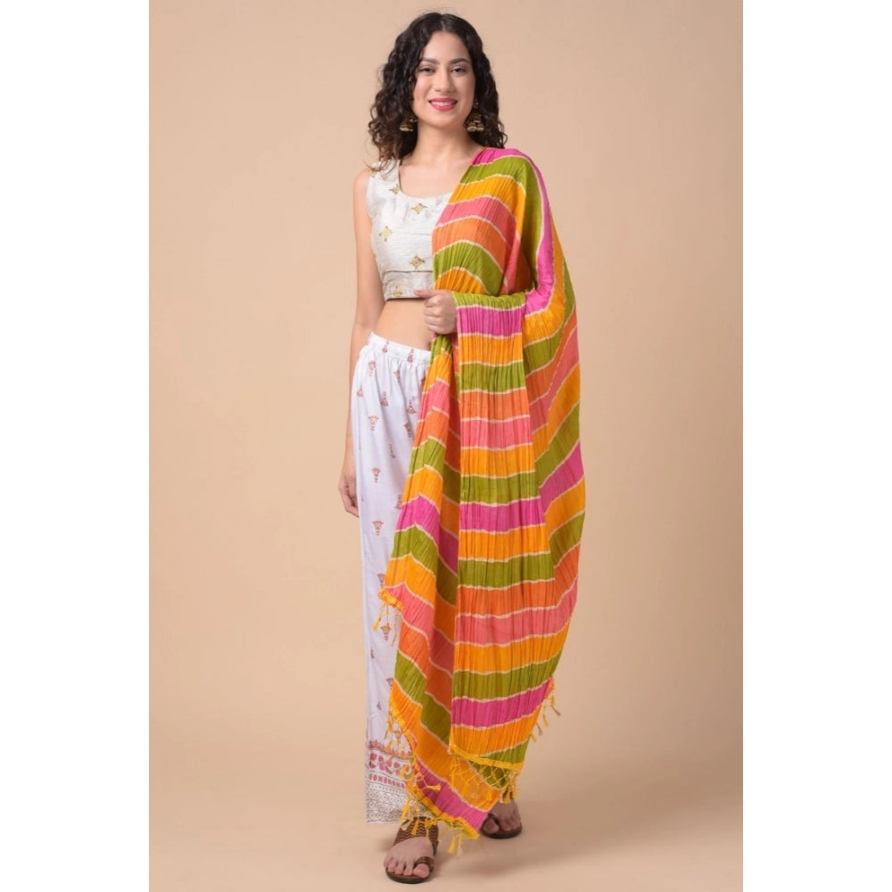 Multicolor Chanderi printed dupatta (2.25-2.50mtr), versatile accessory for casual wear