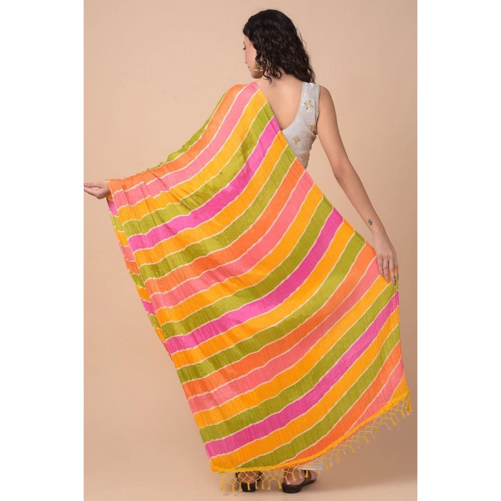 Multicolor chanderi printed dupatta for women, 2.25-2.50m length, casual occasion