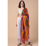 Multicolor Chanderi printed dupatta, 2.25-2.50mtr for casual occasions, women's fashion accessory