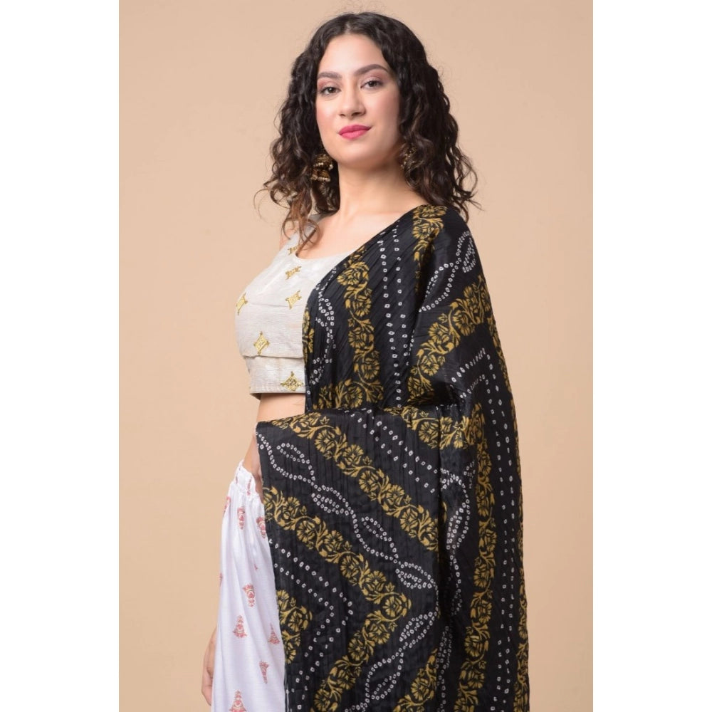 Multicolor chanderi printed dupatta for women, 2.25-2.50 mtr length, versatile casual wear