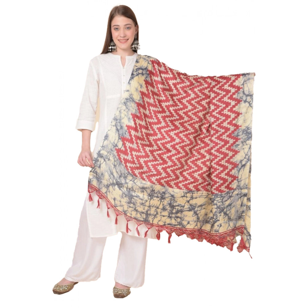 Art Silk Printed Maroon Dupatta, length 2.25-2.50m for casual occasions, women's ethnic wear