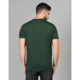 BGreen cotton-blend men's casual half sleeve solid round neck t-shirt, regular fit for everyday wear