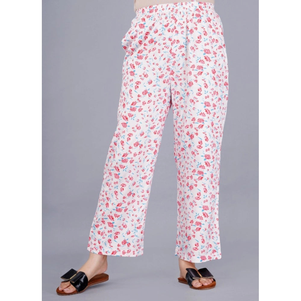 Baby Pink Viscose Rayon printed shirt with pyjama pant night suit set, half sleeve and notch collar style
