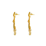 Women's Rose Gold Plated Alloy Kundan Earrings &amp; Mangtikka (Green)