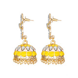 Women's Rose Gold Plated Alloy Earrings (Yellow)