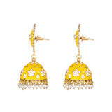 Women's Rose Gold Plated Alloy Earrings (Yellow)