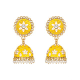 Women's Rose Gold Plated Alloy Earrings (Yellow)