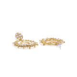 Women's Rose Gold Plated Alloy Kundan Earrings &amp; Mangtikka (White)