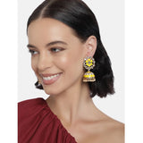 Women's Rose Gold Plated Alloy Earrings (Yellow)