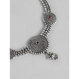 Women's Rose Gold Plated Alloy Necklace &amp; Earings Set (Silver)