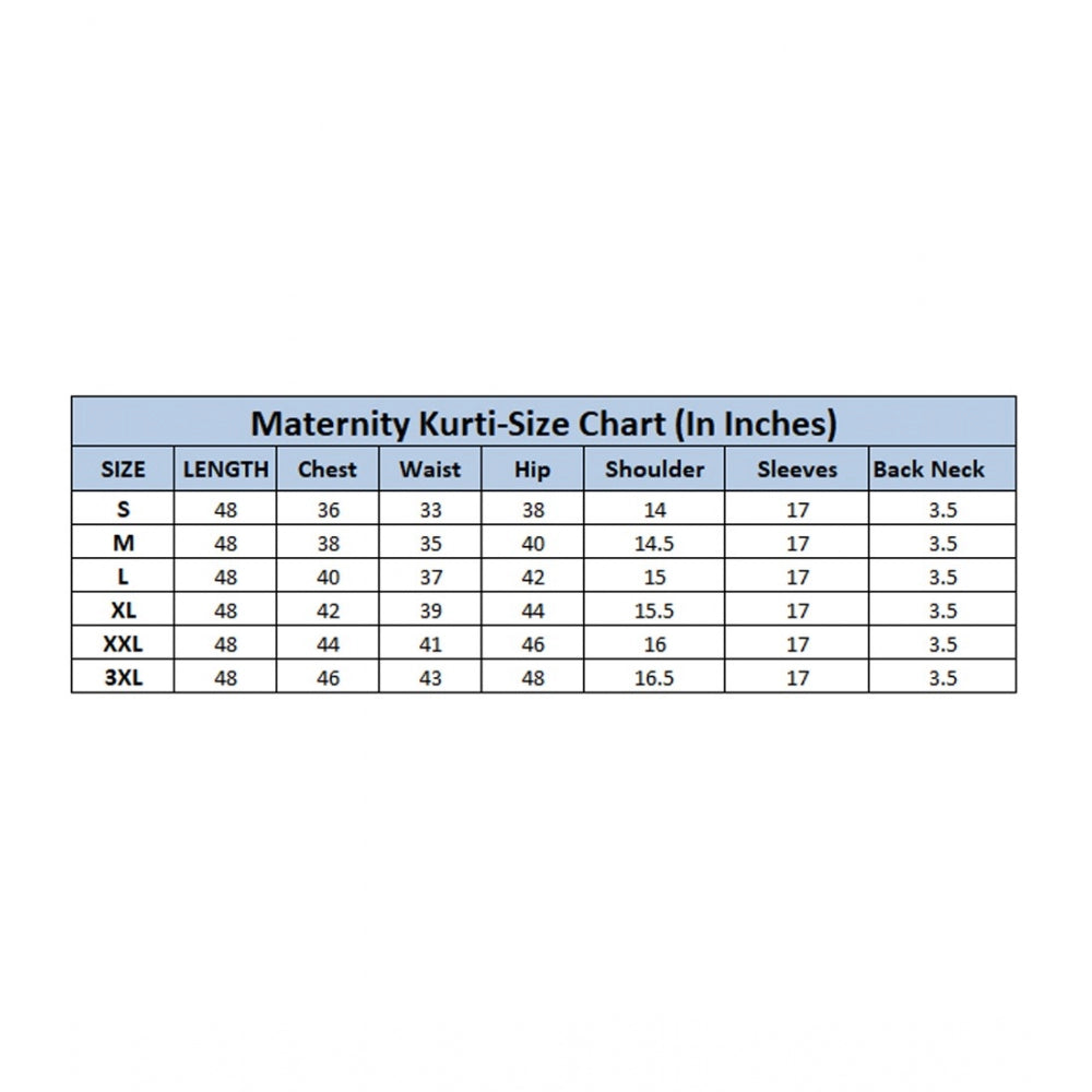 Brown viscose maternity feeding kurti with floral print, casual round neck 3/4 sleeve style