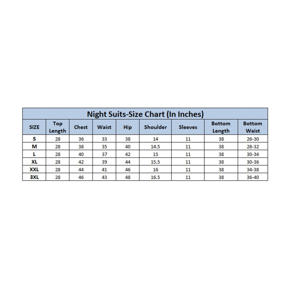 Teal printed viscose rayon casual shirt with pyjama pant night suit set - half sleeve notch collar style for women's sleepwear