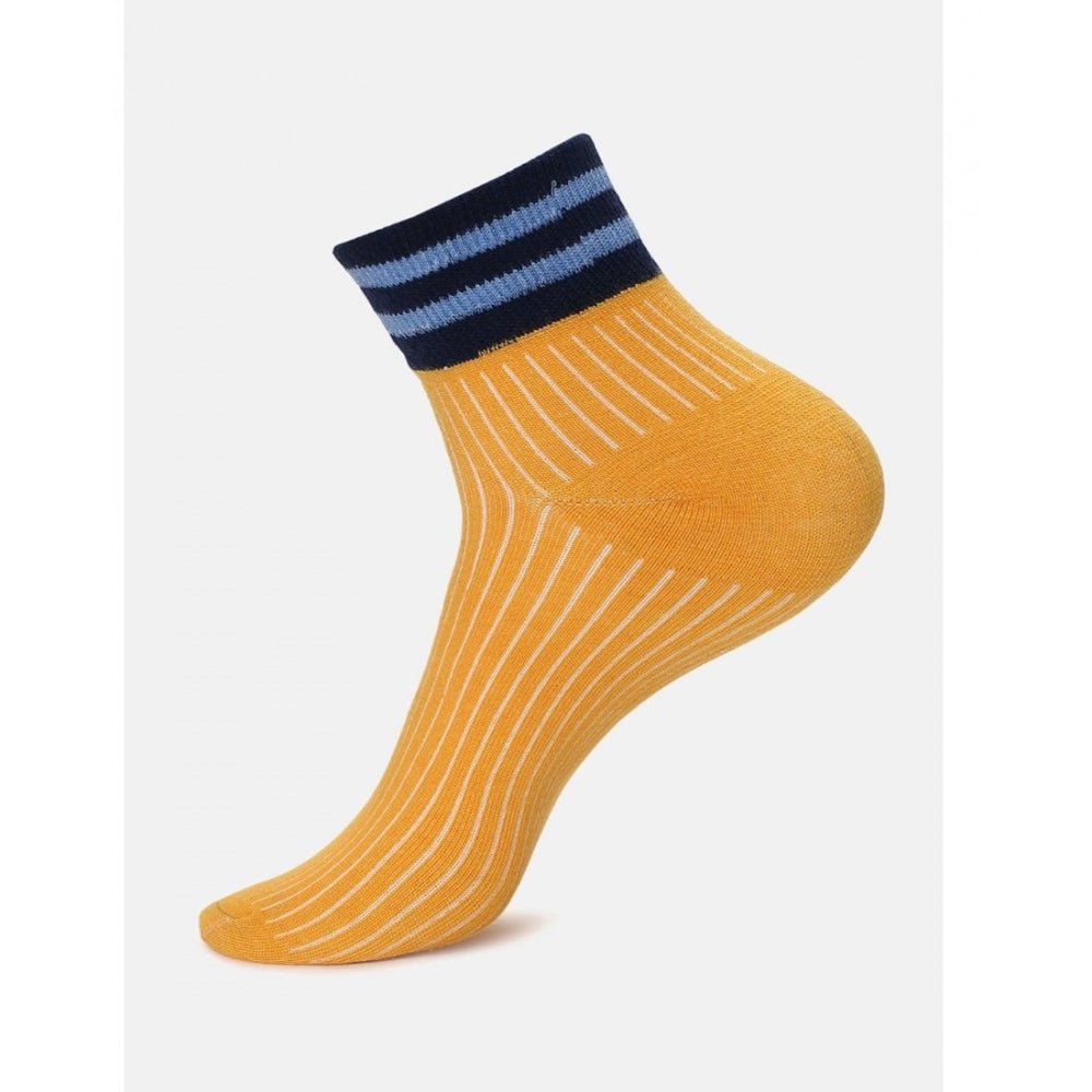 Assorted cotton-blend printed unisex ankle socks for casual wear, vibrant patterns, men & women sizes