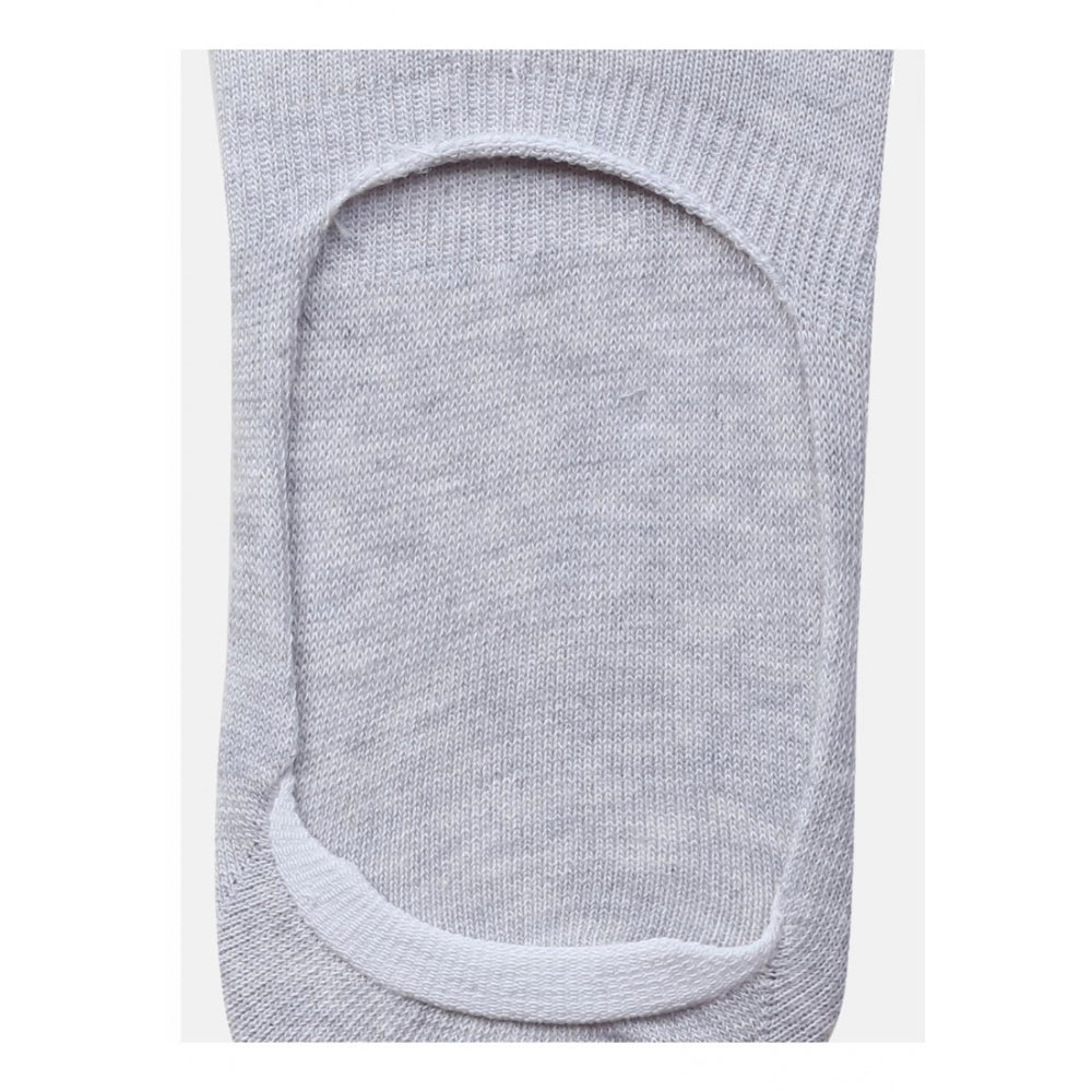5 Pairs Unisex Casual Cotton Blended Solid No-show Socks (Light Grey) - GillKart