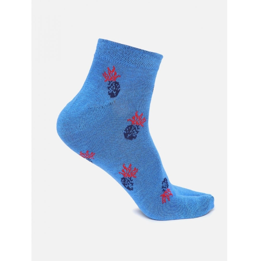 4 Pairs Women's Casual Cotton Blended Printed Ankle length Socks (Assorted)