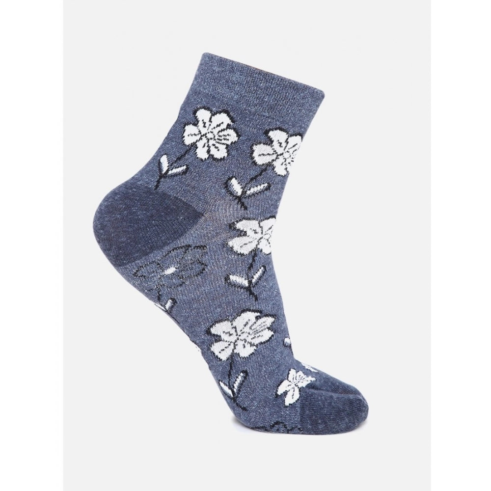 4 Pairs Women's Casual Cotton Blended Printed Ankle length Socks (Assorted)