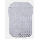 5 Pairs Unisex Casual Cotton Blended Solid No-show Socks (Light Grey) - GillKart