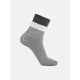 Assorted men's casual cotton blended ankle socks - solid pattern for comfortable wear
