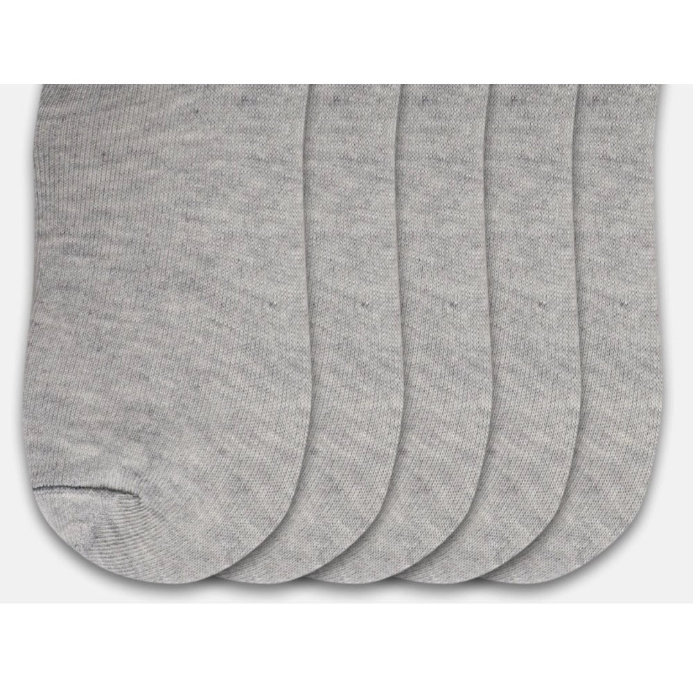 5 Pairs Unisex Casual Cotton Blended Solid Ankle length Socks (Light Grey) - GillKart