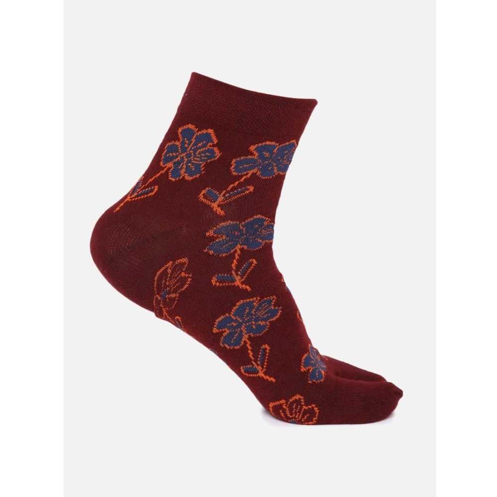 4 Pairs Women's Casual Cotton Blended Printed Ankle length Socks (Assorted)