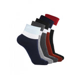 Assorted men's cotton blended solid ankle socks, 5 pairs for casual wear
