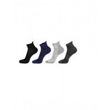 Assorted cotton-blend ankle socks (5 pairs), unisex solid pattern for men and women
