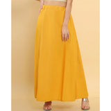Yellow cotton solid petticoat for women's shapewear, full-length, on hanger