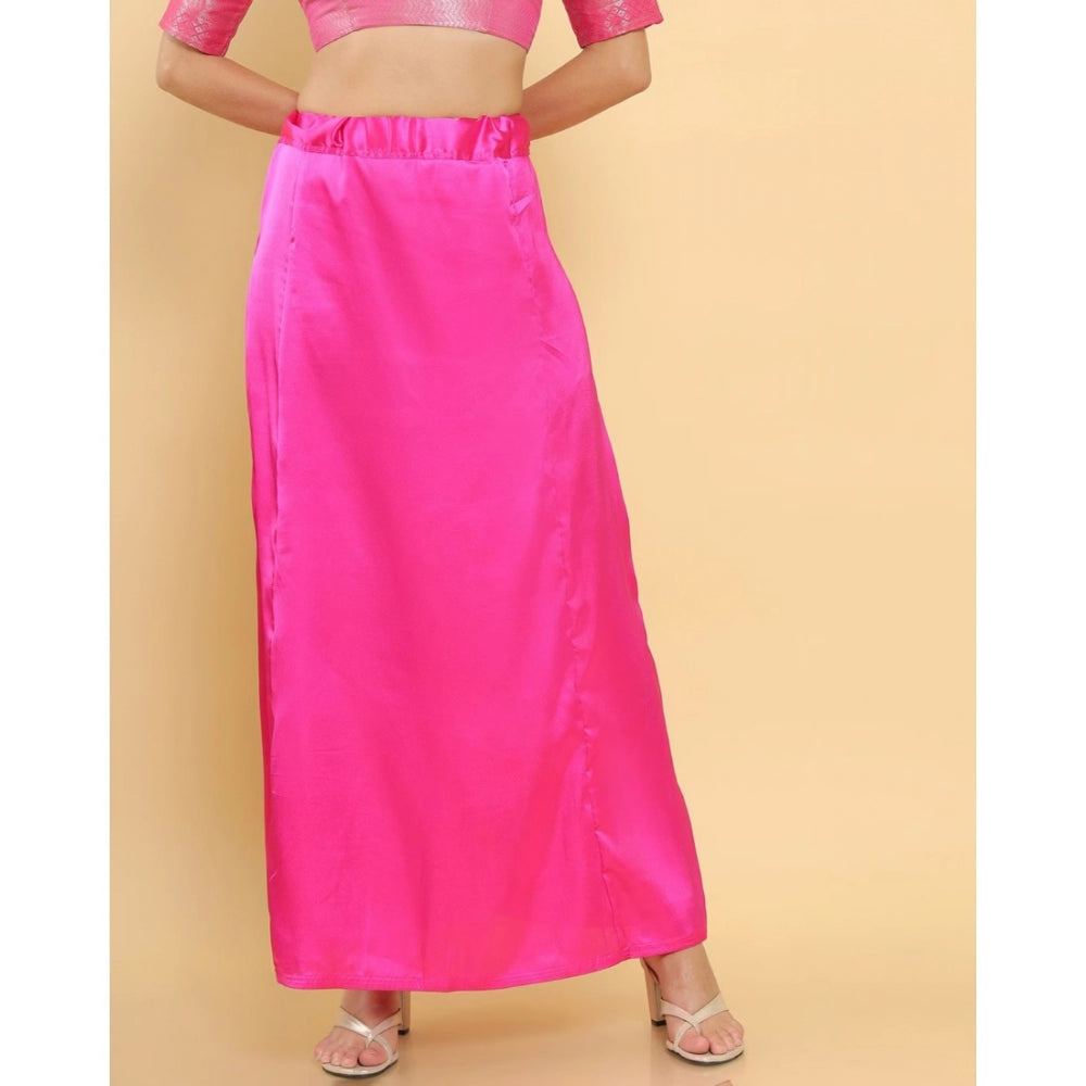 Pink silk full-length petticoat for shapewear