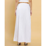 White cotton solid women's petticoat, full-length shapewear for ladies on hanger