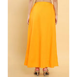 Mustard cotton solid petticoat for full length shapewear, women's free size on hanger