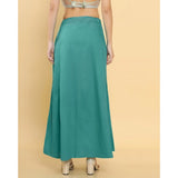 Green cotton solid women's petticoat, full-length shapewear for women