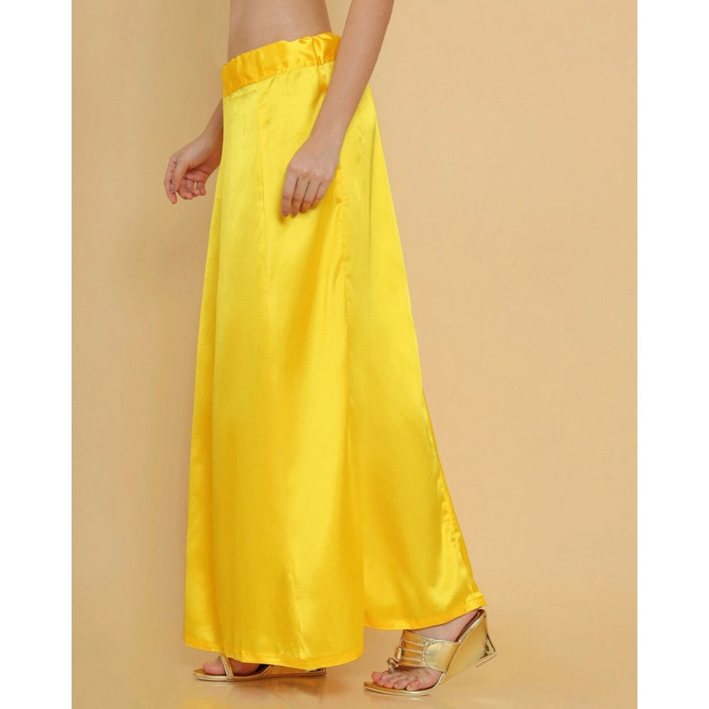 Yellow silk full-length petticoat for women's shapewear
