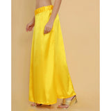 Yellow silk full-length petticoat for women's shapewear