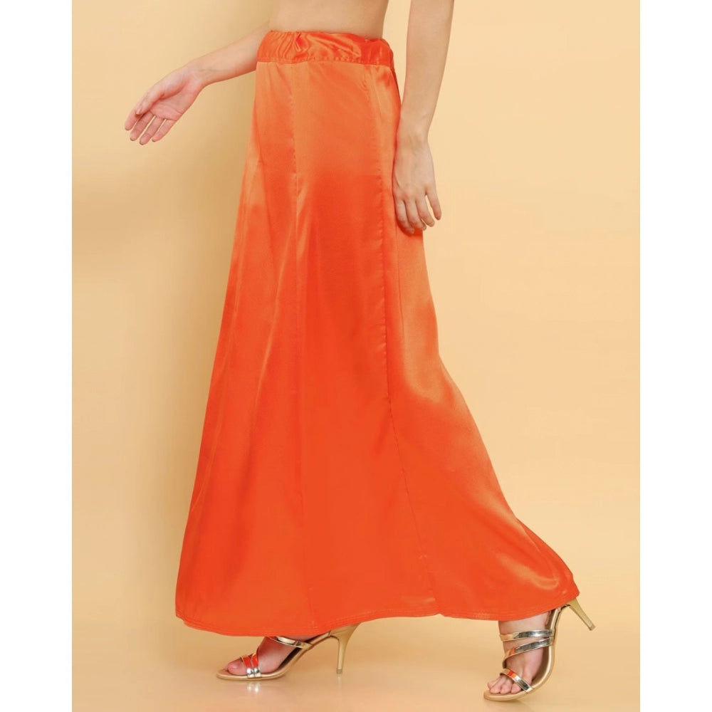 Orange silk full-length petticoat for shapewear, women's solid-color shapewear on mannequin