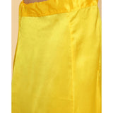Yellow silk full-length shapewear petticoat for women, solid pattern