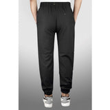 Black polyester men's solid track pant-lower for activewear