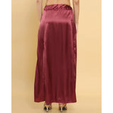 Maroon silk full-length petticoat for women's shapewear