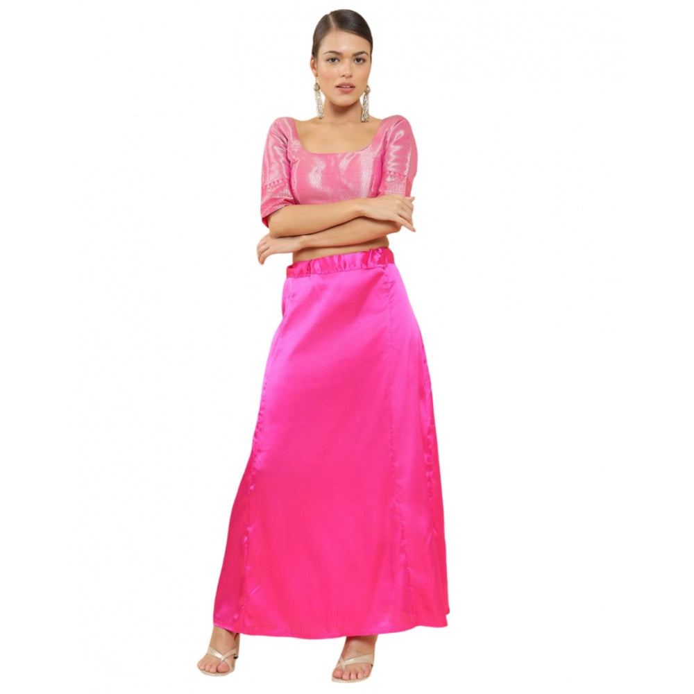 Pink silk full-length shapewear petticoat for women